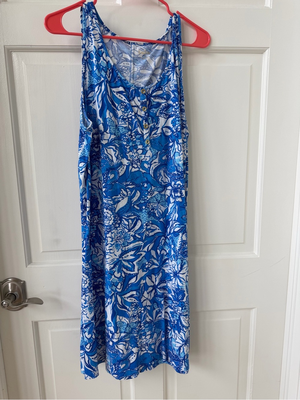 Lilly Pulitzer XL NWOT blue  & White Floral Sleeveless Summer Dress